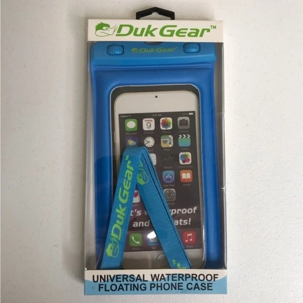 New Duk Gear Universal Waterproof Floating Phone Case Blue Up To 6.5 Inch Phone